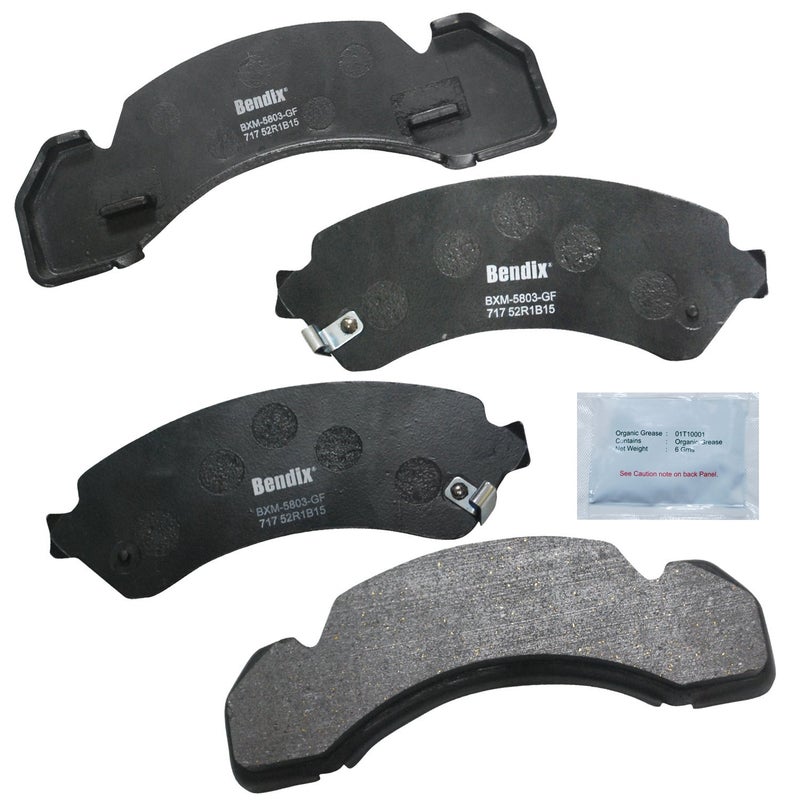 Bendix Fleet Metlok MKD717FM Brake Pads for Models Blue Bird TC1000,Chevrolet B60 Kodiak FL50,MB60 Line,MT35 C3500HD K300 200 FasTrack FT1261 FT1461 FT1601 FT1801 FT1802 Custom Chassis P32 - Image 1